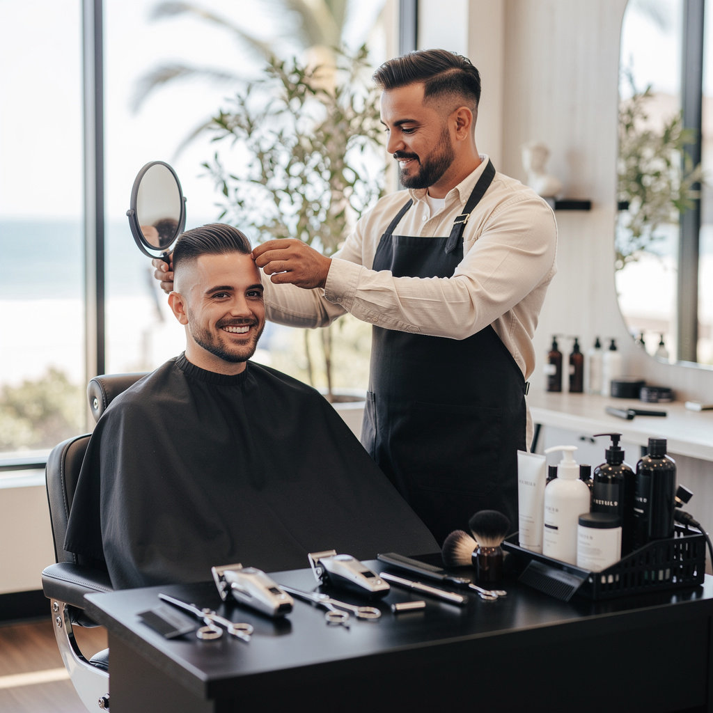 New Edition Barber Shop professional barber providing a quality haircut in Santa Barbara